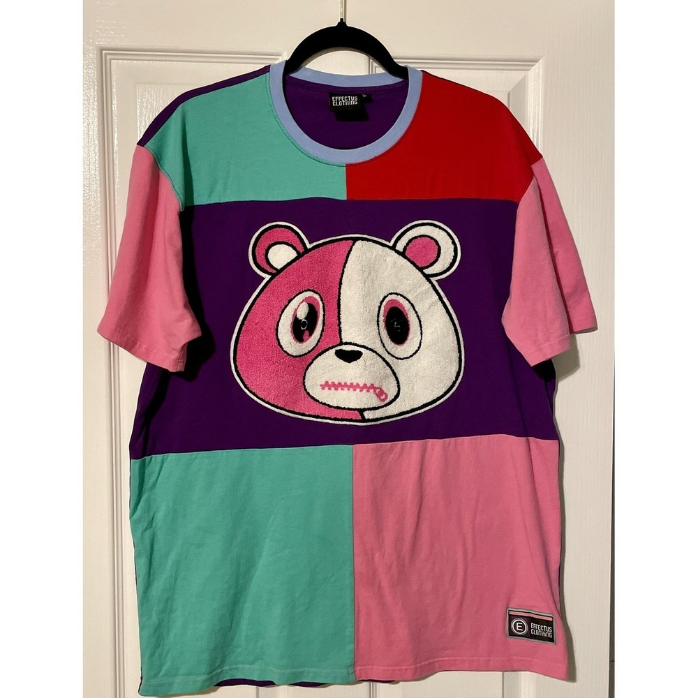 Effectus Clothing Shirt Mens XL Multicolor Bear Graphic Embroidered Cartoon